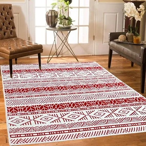 Covor tesut din Bumbac, rosu, 60x150 cm, CBB522