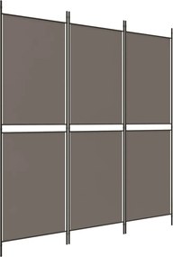 vidaXL Paravan de cameră cu 3 panouri, antracit, 150x200 cm, textil