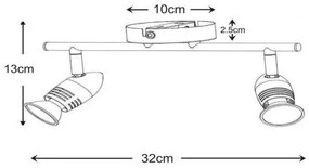 Lucide 13955/10/12 - Lampa spot LED CARO-LED 2xGU10/5W/230V crom