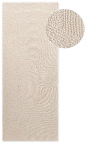 Covor tip traversă în culoare naturală deschisă, țesut manual, din lână 80x300 cm Eleni Natural White – Hanse Home