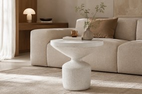 Măsuță de cafea rotundă Sintro 54 cm - terrazzo alb