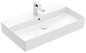 Lavoar dreptunghiular pe blat Villeroy &amp; Boch, Memento 80 cm, cu preaplin și orificiu pentru baterie, 4A228001