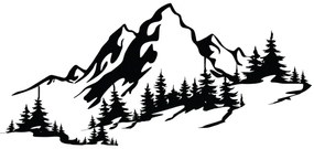 Decorațiune de perete 30x67 cm metal munți