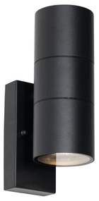Aplică de exterior neagră cu 2 lumini AR70 cu senzor lumină-întuneric - Duo