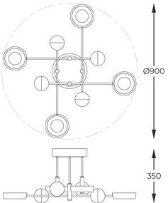 Lustra LED aplicata design modern LARA