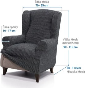 Nueva Textura Huse super elastice RUBINIA antracit fotoliu clasic (l. 70 - 95 cm)
