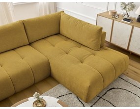 Colțar galben muștar extensibil/cu spațiu de depozitare (cu colț pe partea dreaptă/în formă de "U") Fuji – Bobochic Paris