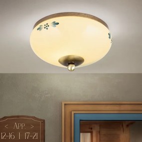 Orion - Plafonieră LANDHAUS 1xE27/60W/230V Ø 21 cm bronz/bej/albastru