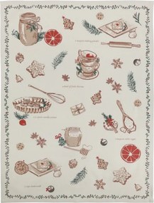 Prosop de bucătărie, din bumbac, cu imprimeu motiv culinar de Crăciun, 50x70 cm, „Aix"