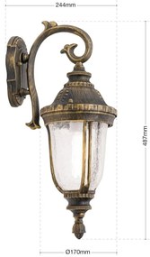 Aplica perete iluminat exterior IP23 August AL 11-1120/1 Patina/abw OR