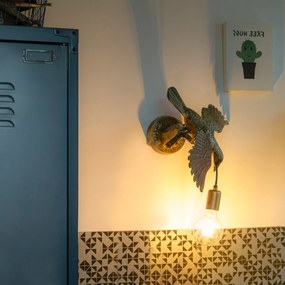 Lampă de perete vintage din alamă - Animal Fugl