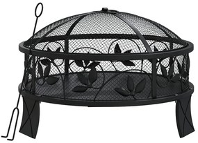 vidaXL Vatră de foc cu vătrai, 50 cm, oțel, XXL
