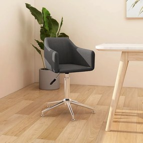 331186 vidaXL Scaun de bucătărie pivotant, gri închis, textil