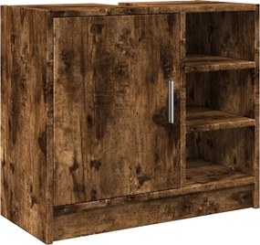 vidaXL Dulap de chiuvetă, stejar fumuriu, 63x29x55 cm, lemn prelucrat