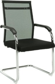 Scaun ESIN, negru/crom, plasa/metal, 55x64x93 cm