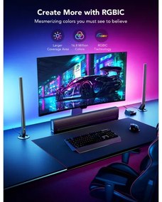 Govee - Panouri LED Smart Wi-Fi pentru gaming + Telecomandă duală Smart, alb (Wi-Fi)