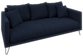 Canapea albastru-închis cu tapițerie din chenille 200 cm Freya – Ropez