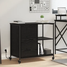 vidaXL Dulap de birou Stejar negru 76 x 41 x 72 cm Lemn compozit