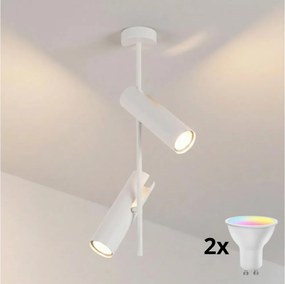 Brilagi - Lustru LED RGBW cu intensitate reglabilă pe tijă BRANCH, 2xGU10/6,5W/230V, alb