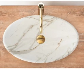 REA-U9685 - Lavoar pentru blat PAMELA 33x53 cm ceramică/finisaj marmură