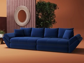 Canapea extensibilă dumonde cu ladă de depozitare si sezut confortabil din spuma high-density, Loana Royal Albastru 300x100 cm