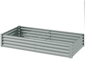 Outsunny Pat de grădină rectangular, pat de grădină ridicat din oțel galvanizat, fund deschis, 180 x 90 x 30 cm, argintiu | Aosom Romania