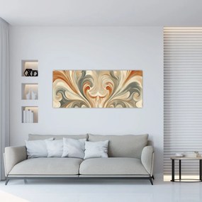 Tablou - Vârtejuri în culori pământii (120x50 cm)
