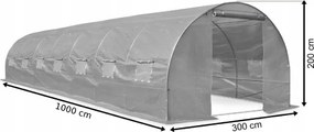 Politunel de grădină de calitate 3 x 10 m