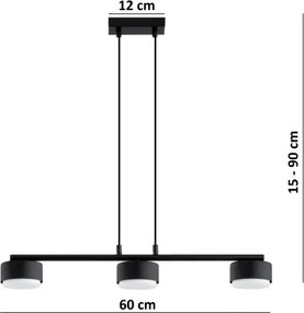 Brilagi - Lustră LED pe cablu MONO 3xGX53/30W/230V neagră