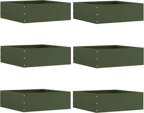 vidaXL Margine pentru gazon 6 pcs Verde măsliniu 40 x 40 x 13 cm Oțel