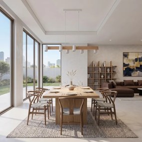 Brilagi - Lustră LED RGBW reglabilă pe cablu SELE 6xGU10/6,5W/230V alb/stejar