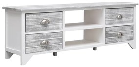 284113 vidaXL Comodă TV, alb și gri, 115 x 30 x 40 cm, lemn de paulownia