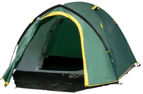 Outsunny Cort de camping 2-3 persoane cort cupolă impermeabil ușor ventilat ușor de montat 2 uși ferestre dim. 3,25L x 1,83l x 1,3H m fibră de sticlă poliester PE verde | Aosom Romania