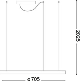 Ideal Lux - Lustră LED suspendată pe cablu ORACLE SLIM LED/37W/230V 4000K Ø 70 cm alb