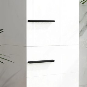 HOMCOM Dulap Înalt de Baie cu Sertar 2 Uși și Rafturi Ajustabile Mobilier Auxiliar de Baie Antirăsturnare 34x32x170 cm Alb | Aosom Romania