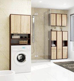 Dulap de baie suspendat Farid TYP5 (wenge + Stejar sonoma). 1069551