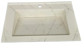 Lavoar(chiuveta) baie compozit granit, cu sifon ascuns, HouseXL LuxMarble, 71x47 cm, montaj pe blat sau masca, antibacterian, aspect marmurat
