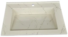 Lavoar(chiuveta) baie compozit granit, cu sifon ascuns, HouseXL LuxMarble, 71x47 cm, montaj pe blat sau masca, antibacterian, aspect marmurat