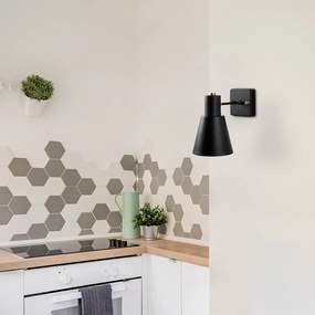 Aplică de perete neagră/aurie ø 14 cm Funnel – Opviq lights