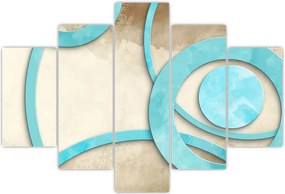 Tablou - Cercuri albastre acvarelă (150x105 cm)