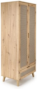 Dulap Borneo S-1 stejar artizan/negru H200 cm