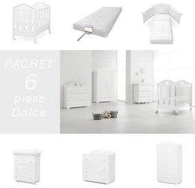 Pachet 6 piese Pat Saltea Set Textil Comoda Cabinet Dulap Dolce