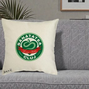 Perna Personalizata Sanatatea Cluj Servicii Publice 1986, 40x40 cm, Ecru, Husa Detasabila, Perna Inclusa, BEKZ®