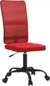 vidaXL Scaun de birou reglabil în înălțime, roșu vin, plasă și textil