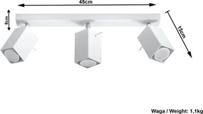 Plafonieră Sollux Toscana, alb