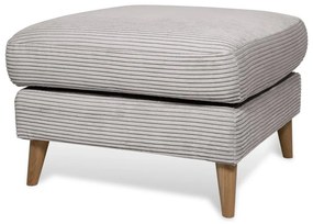 Taburet gri deschis cu tapițerie din catifea reiată Paris – Scandic