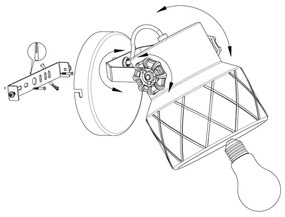 Eglo 39868 - Aplică perete HILCOTT 1xE27/40W/230V