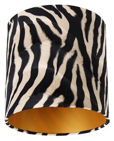 Abajur din catifea cu imprimeu zebra 25/25/25 interior auriu