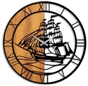 Ceas de perete d. 56 cm 1xAA lemn/metal