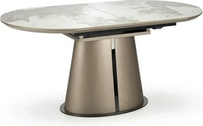 Masa moderna extensibila ROBINSON, bej/cappuccino, ceramica, 160/200x9